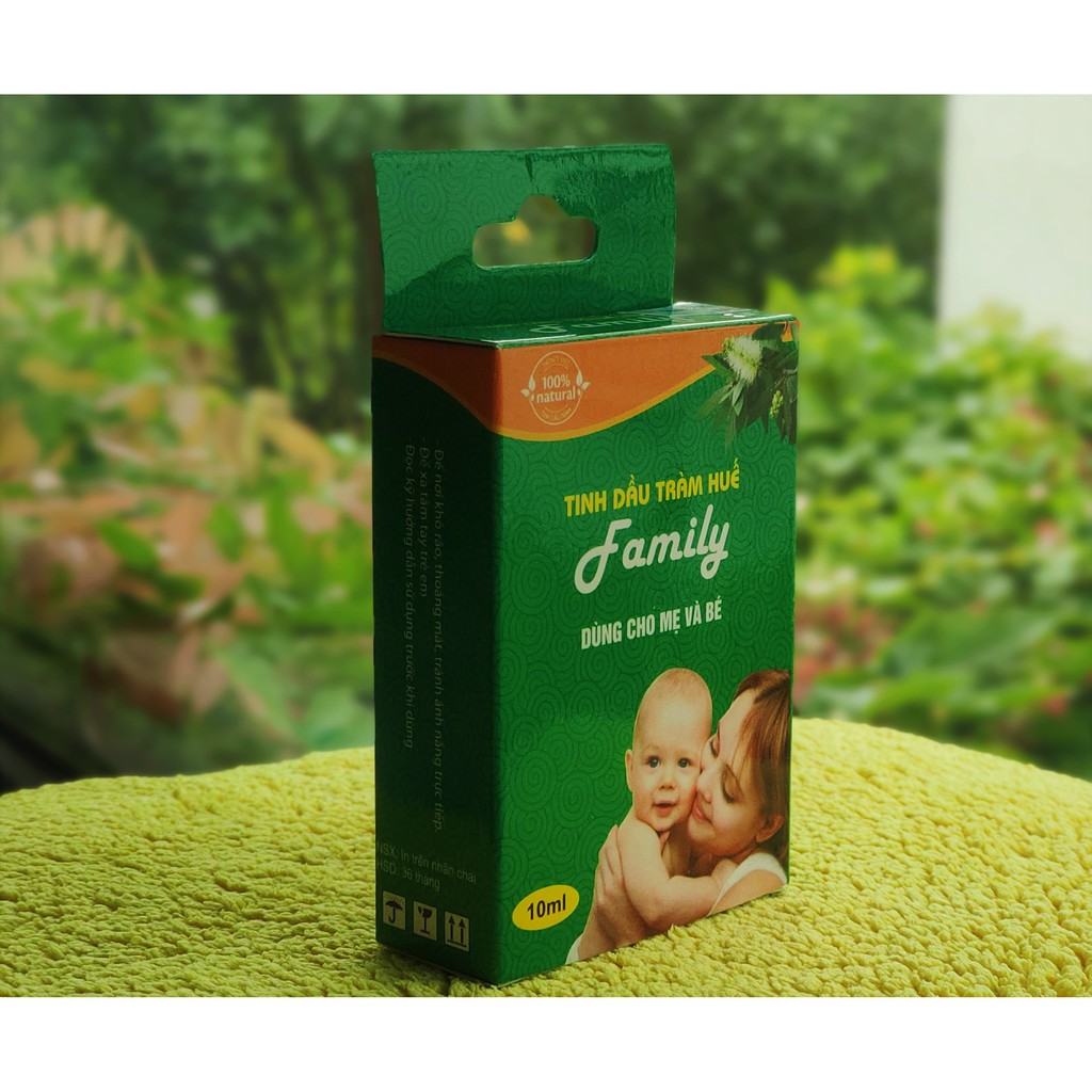 Dầu tràm Huế nguyên chất Family 100% tự nhiên, tinh dầu tràm nguyên chất 10 mL, rất thơm để xông/ngâm chân