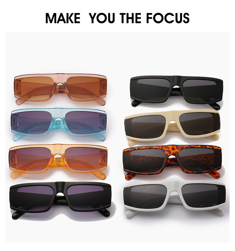 Kính Mát Gọng Nhựa Hình Chữ Nhật Phong Cách Âu Mỹ