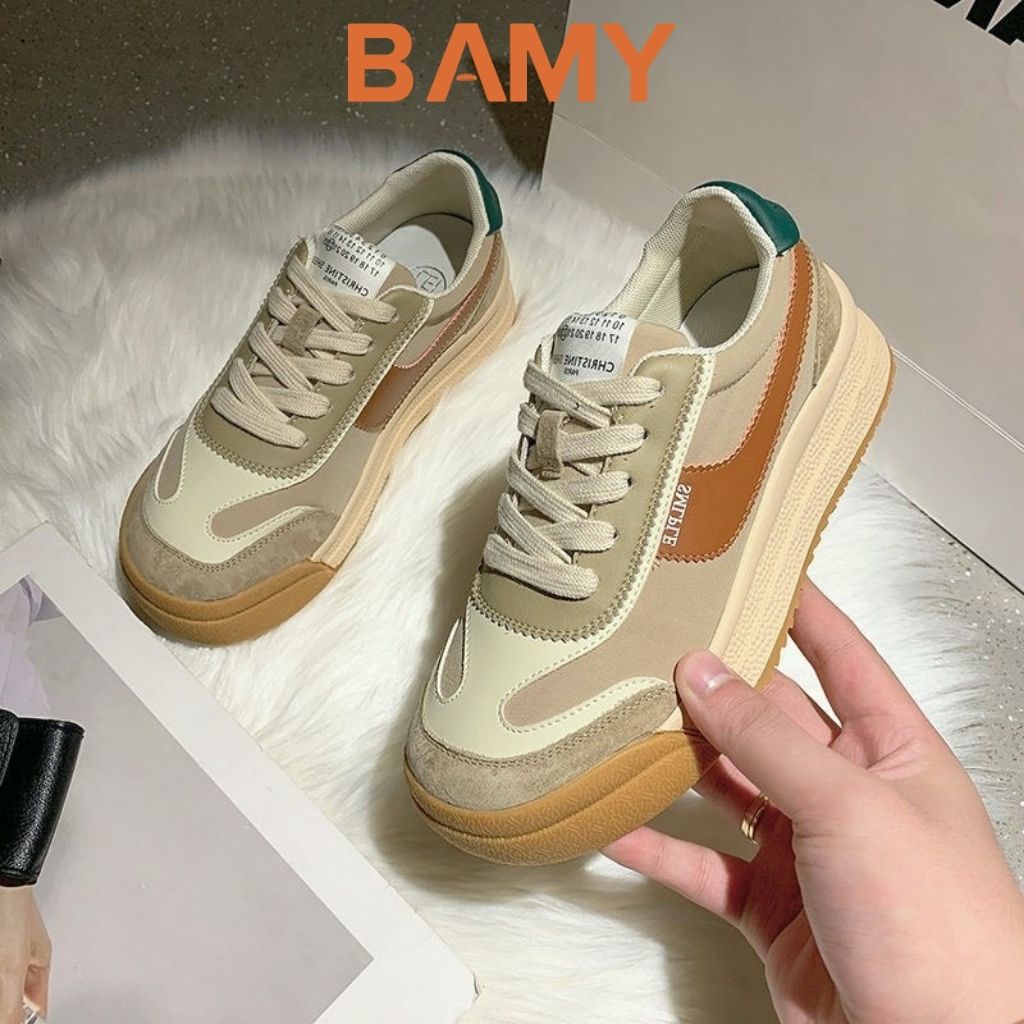 Giày thể thao nữ Forrest Gump đế bánh mì 4 phân, Giày Sneaker nữ BAMY mẫu mới 2021