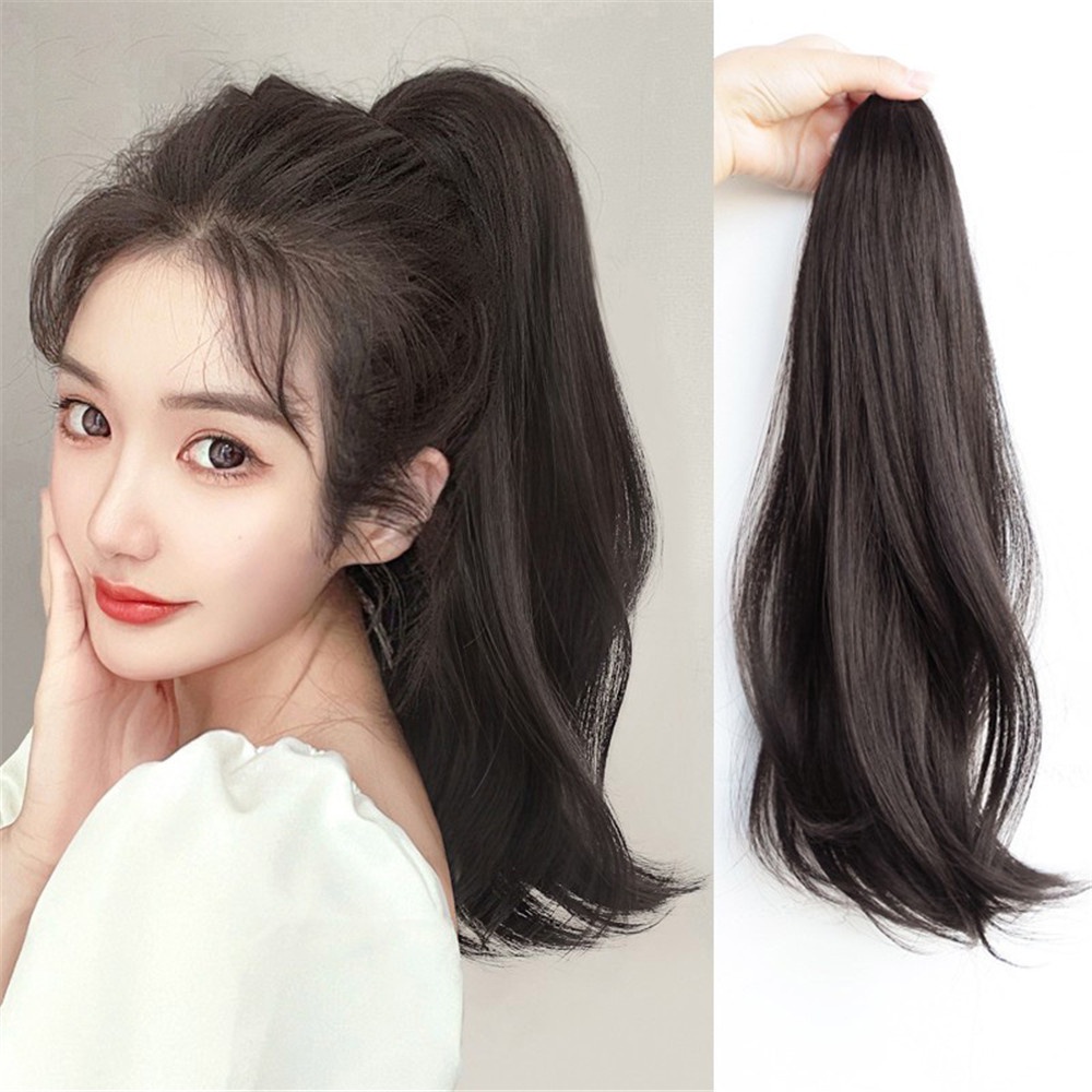 Tóc Giả Đuôi Ngựa Thẳng / Xoăn Nhẹ Nhàng Phong Cách Hàn Quốc Cho Nữ