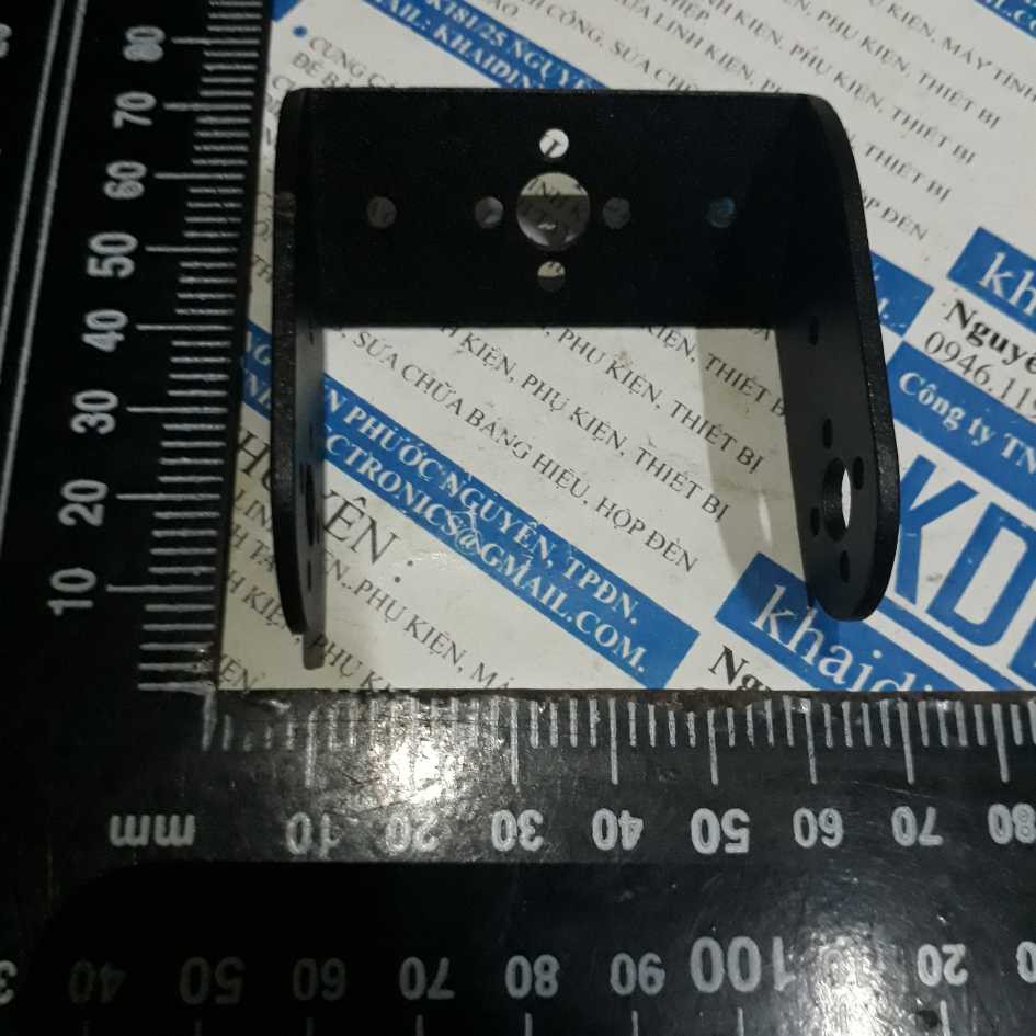 khung động cơ servo 4 ,995 chữ U nghiêng, nhôm 2mm đen kde2637