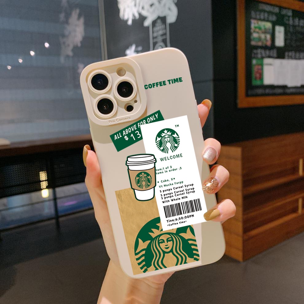 Ốp Điện Thoại Góc Vuông Họa Tiết Starbucks Cho Samsung Galaxy A33 A53 A73 5G A32 A52S A72 A31 A41 A71