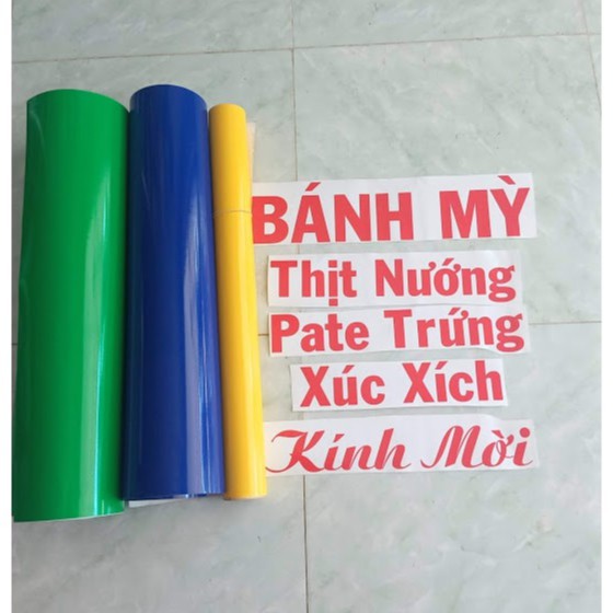 Decal / Decan cắt chữ theo yêu cầu nhiều màu