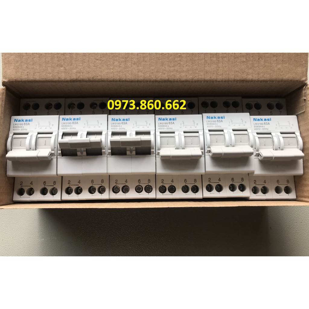 Át đảo chiều 2P 63A - Cầu dao đảo chiều dạng át 1 pha 63A -TBĐ