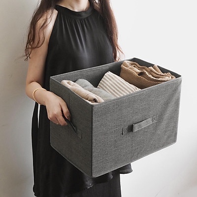 Hộp vải đựng đồ lưu trữ, khăn, quần áo, đồ chơi, tập sách đa năng SANSAN HOUSE, vải không dệt Yamazen xuất khẩu Nhật