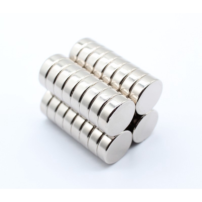 Nam châm tròn 5x3mm trắng đất hiếm lực hút siêu mạnh, viên nam châm tròn D5x3mm mạ niken, nam châm trắng chuẩn