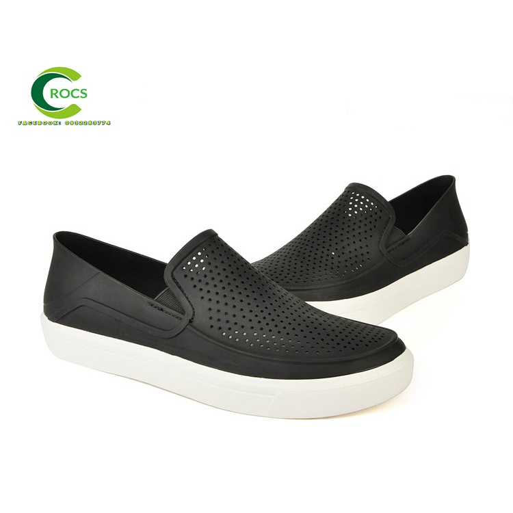Giày nhựa đi mưa chống hôi chân -Croslite-Citilane-Roka-Slip-on cho nam màu Đen