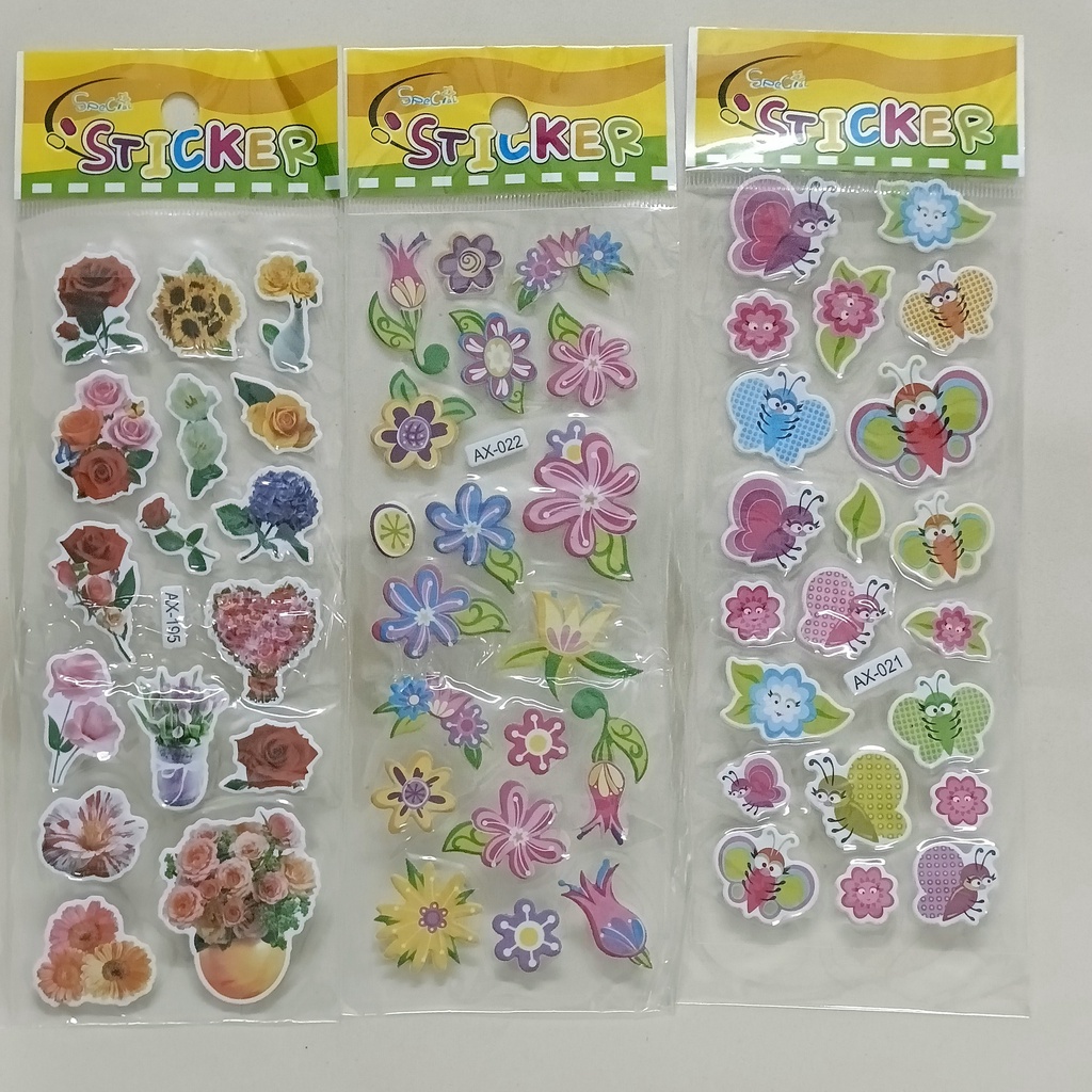 Sticker Dán 3D Trang Trí Bình Nước Dễ Thương