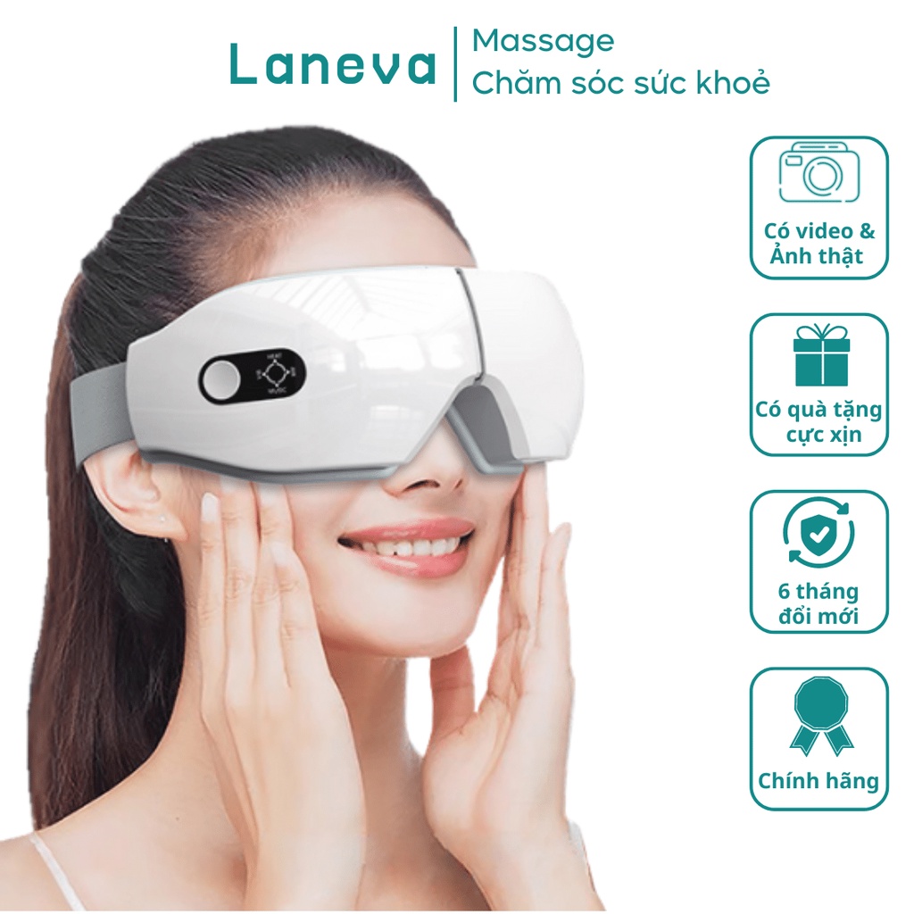 Máy Massage Mắt LANEVA .Máy Mát Xa Giúp Thư Giãn Trị Thâm Quầng Mắt. Giảm Nhức Mỏi Mắt Với 6 Chế Độ. Bảo Hành 24 Tháng