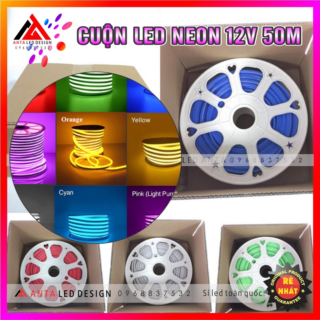 Cuộn led neon 50m 12v uốn chữ quảng cáo