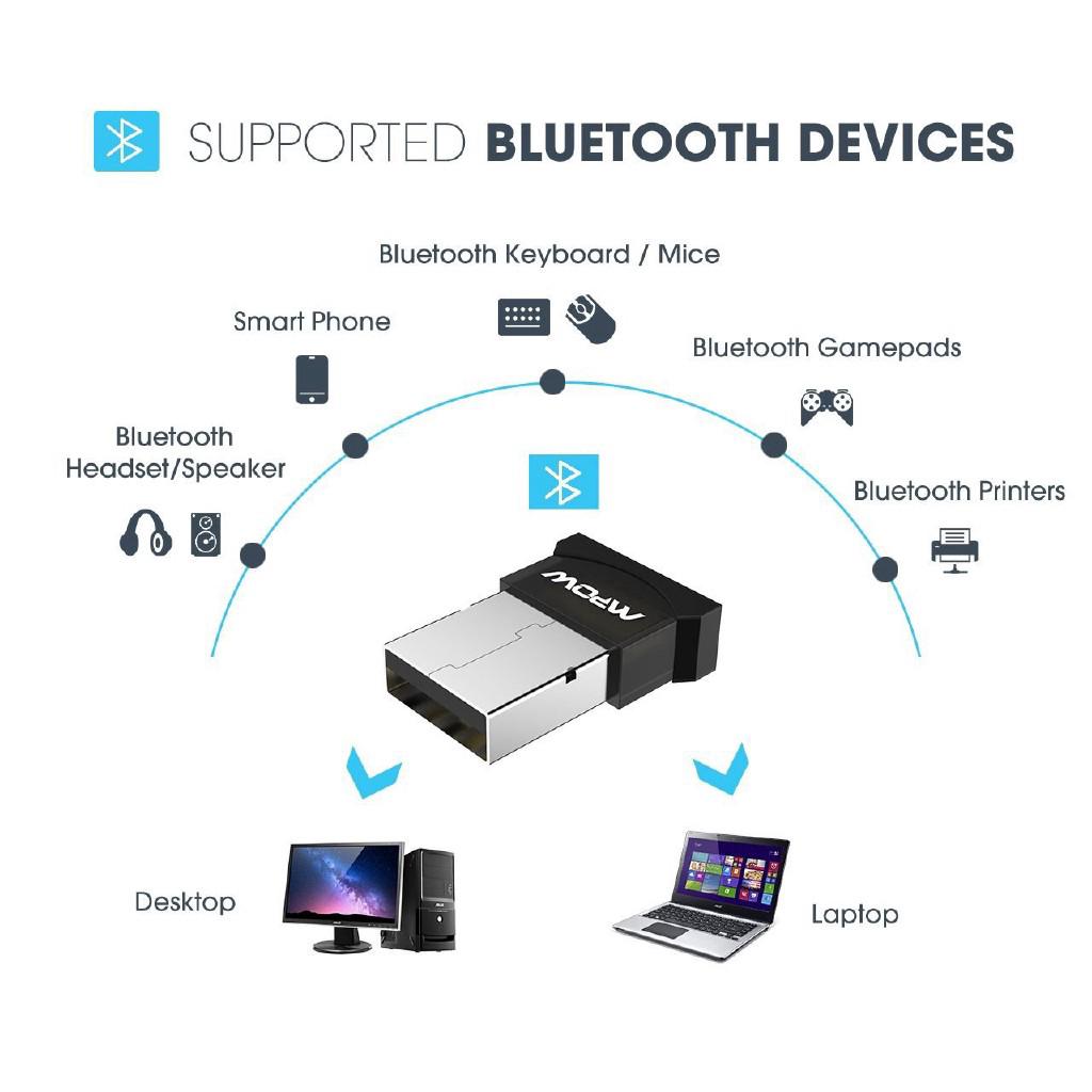 Mpow Upgraded Bluetooth 4.0 USB Adapter for Laptop to Connect Headset Speakers