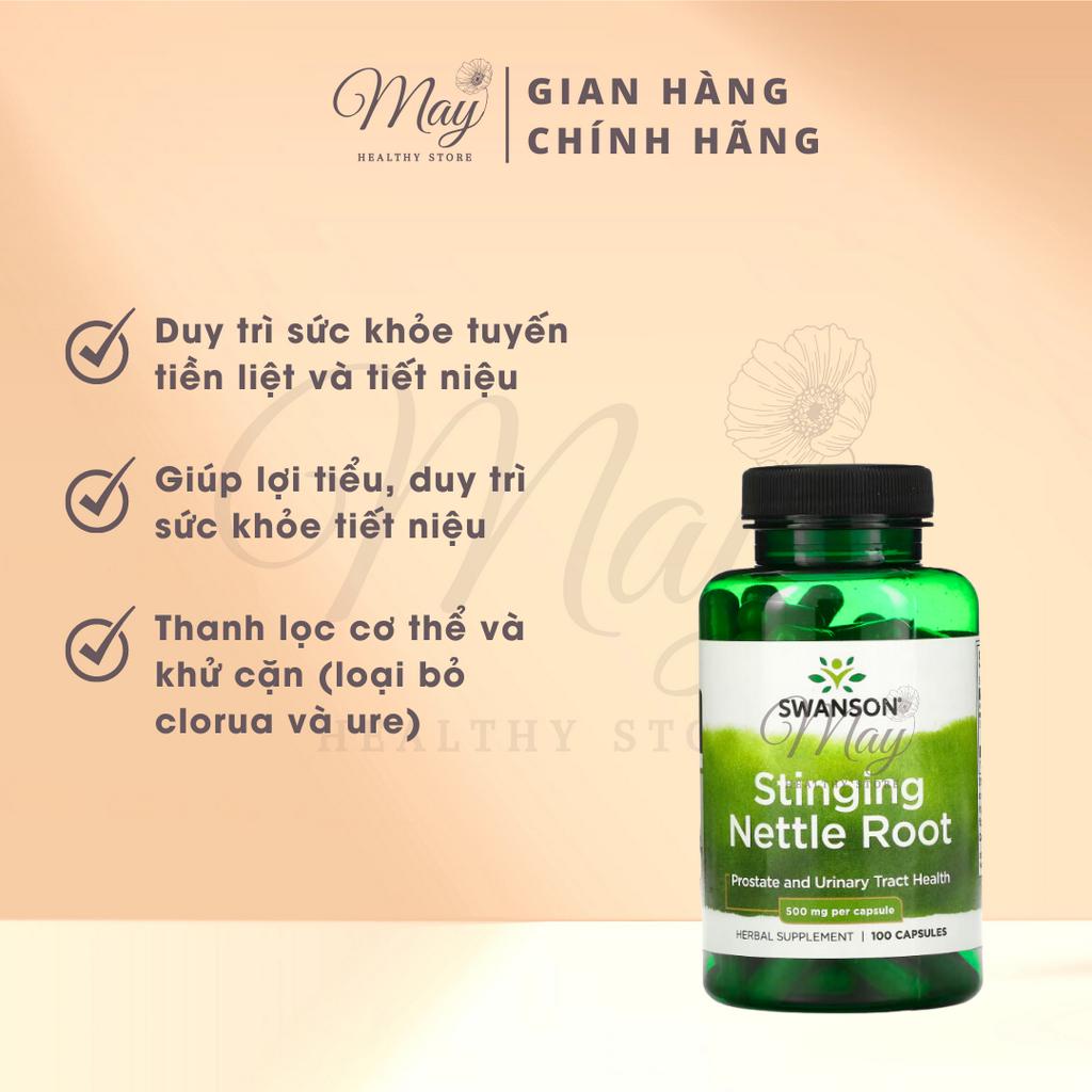 Viên Uống Swanson Stinging Nettle Root Hỗ Trợ Tăng Cường Sức Khỏe Đường Tiết Niệu (100 Viên/Lọ)