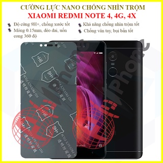 Dán chống nhìn trộm Xiaomi Redmi Note 4, 4G, 4X - Dán cường lực dẻo nano 9H+