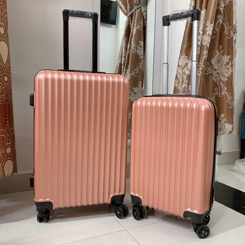 Vali kéo du lịch thời trang sọc dọc có khuy cao cấp SIZE 20, 24. Siêu bền, rẻ đẹp nhựa Abs cao cấp chống va đập