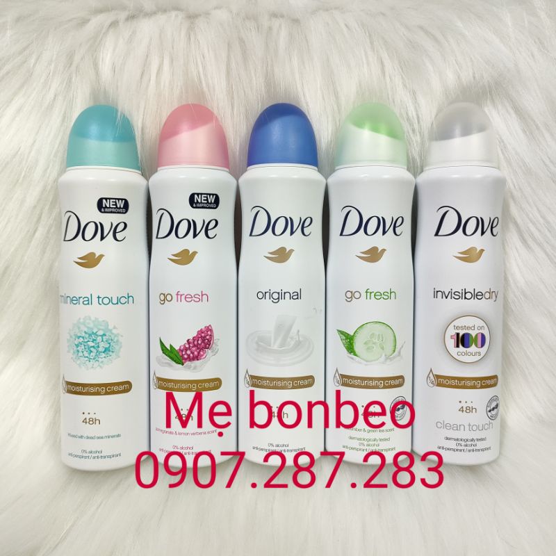 Xịt ngăn mùi Dove các loại 150ml