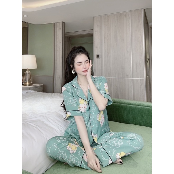 Đồ ngủ pizama tay ngắn freesize