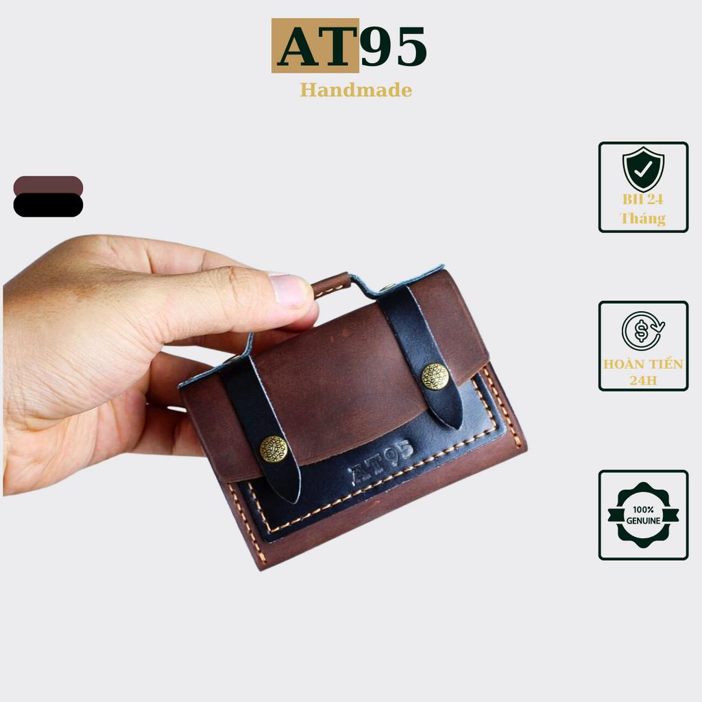 Ví cặp mini da bò thật hàng thủ công độc, lạ thương hiệu AT95 HANDMADE