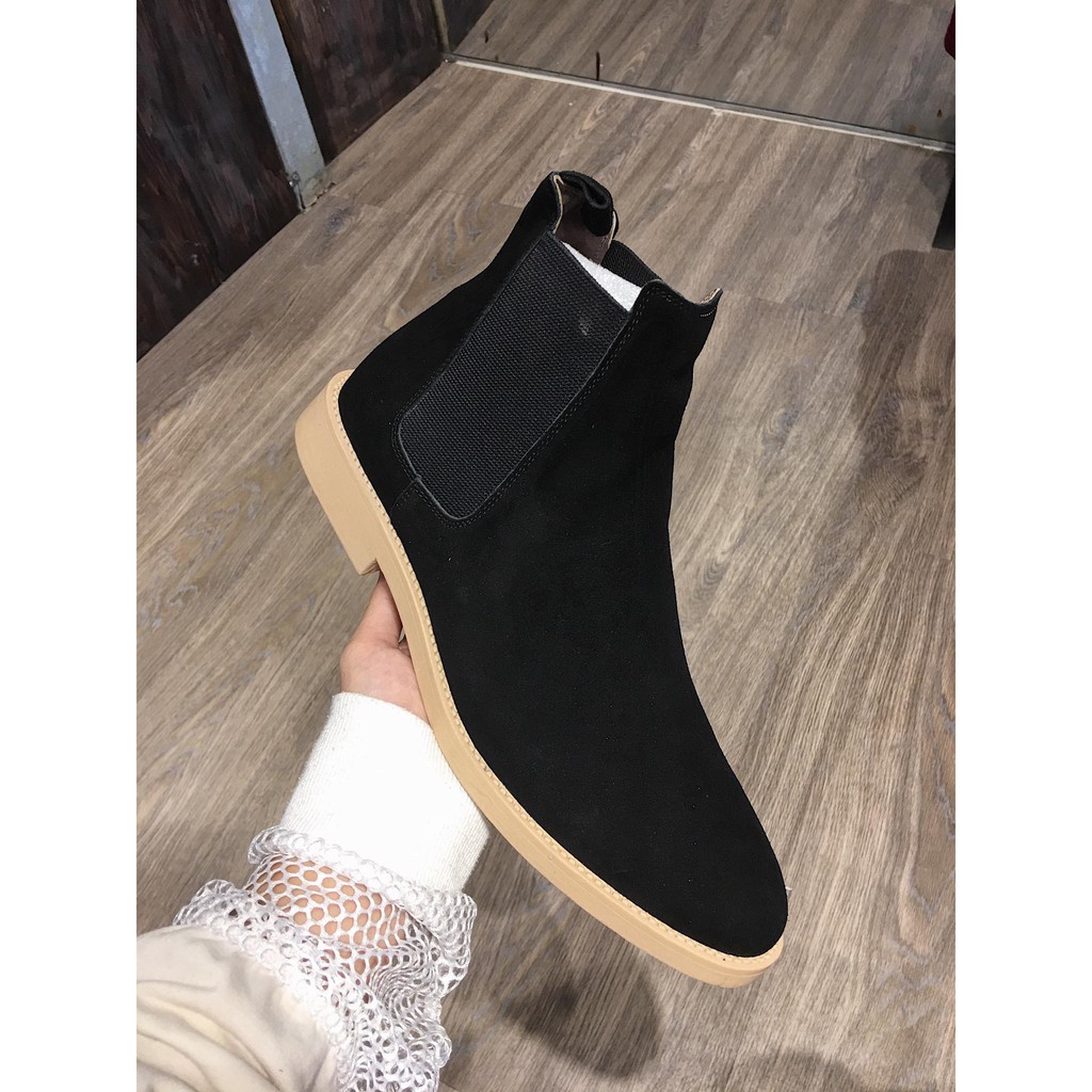 [Da bò thật 100%] Giày Chelsea boot 2020 da lộn ver 2.0 cao cấp tăng chiều cao