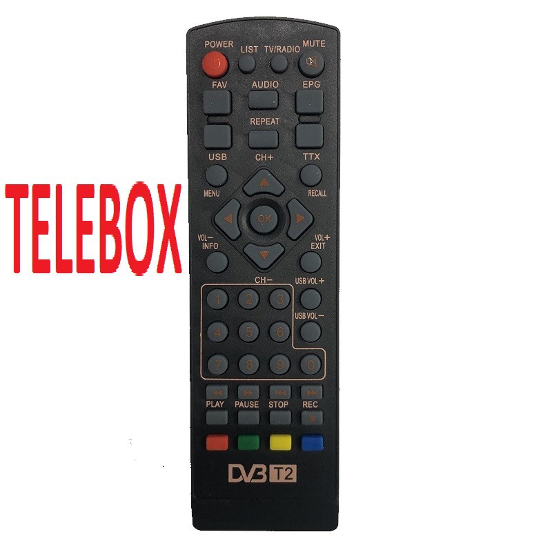 Remote điều khiển Đầu Truyền Hình Kỹ Thuật Số Mặt Đất TELEBOX DVBT2 DVB T2