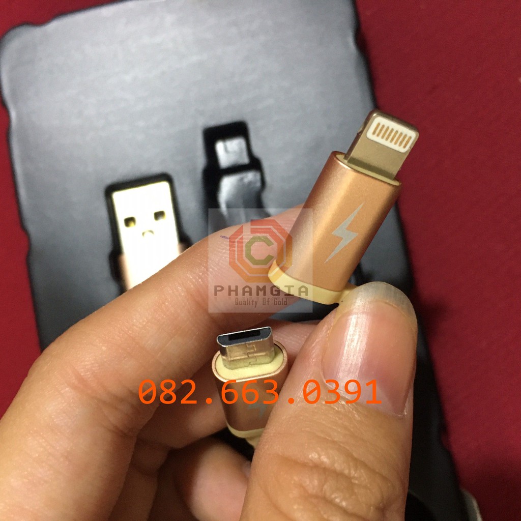 Cáp sạt nhanh 2 đầu dành cho máy IOS và Android