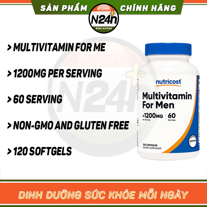 Nutricost Multivitamin For Men Viên Uống Bổ Sung Vitamin Và Khoáng Chất Dành Cho Nam Giới (120 Viên)