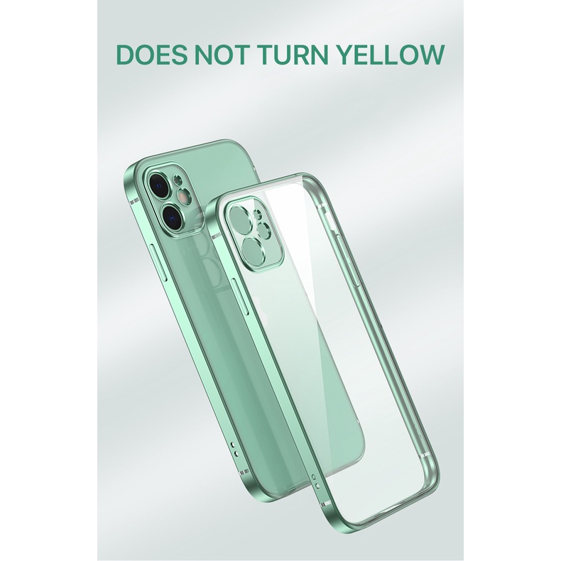 Ốp điện thoại trong suốt TPU viền mạ sang trọng cho điện thoại iPhone 7 8 Plus XS Max XR 11 12 Pro Max SE 2020 12