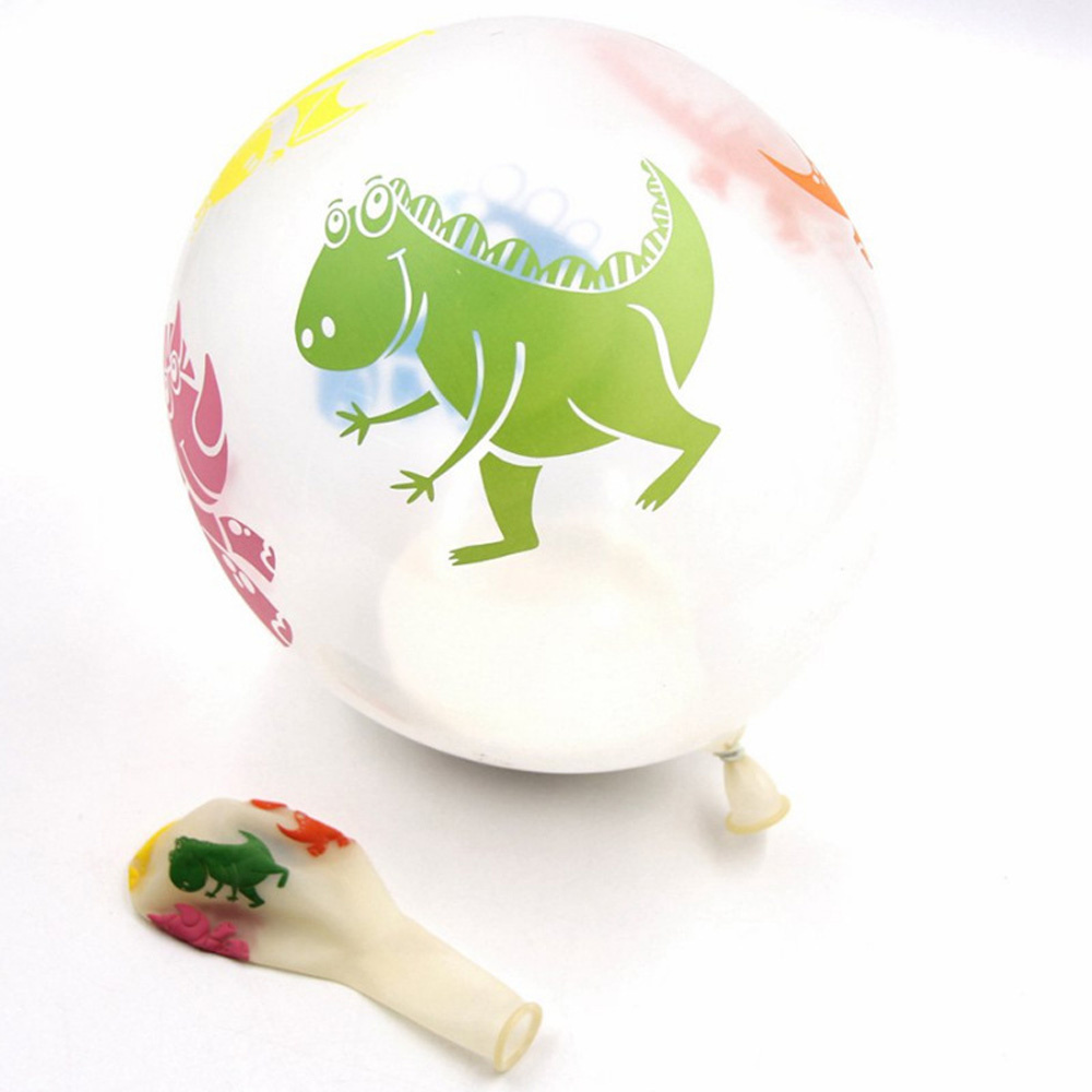 INSTORE 12inch Dinosaur Balloons DIY Children's Toys Party Supplies Christmas Wild Transparent Baby Shower Kid Latex Birthday Decorations/Multicolor