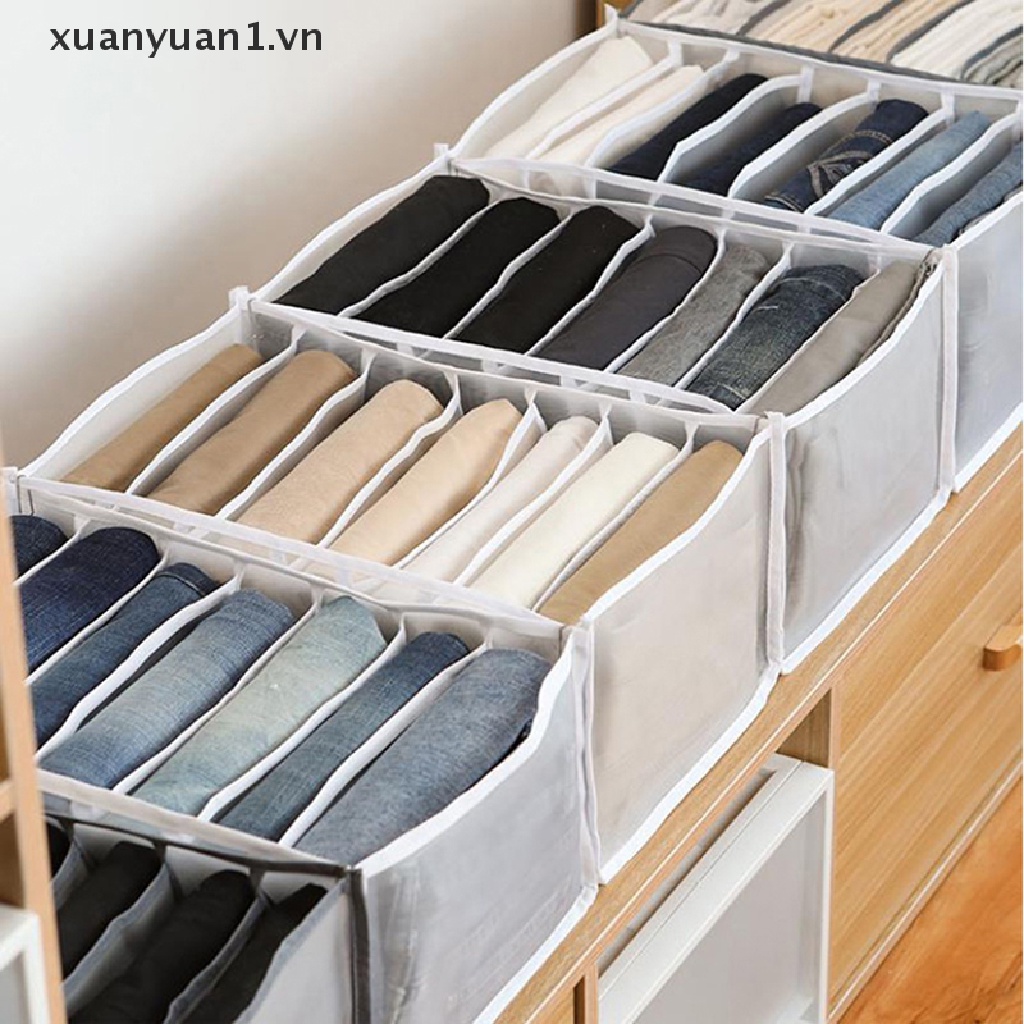 Hộp Đựng Đồ Dùng Chia Ngăn Bằng Vải Jean Tiện Dụng