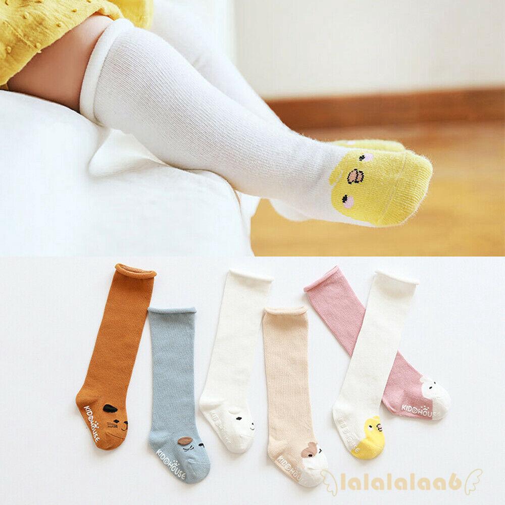 Đôi vớ cotton dài qua gối mềm mại dễ thương dành cho bé 0-3 tuổi