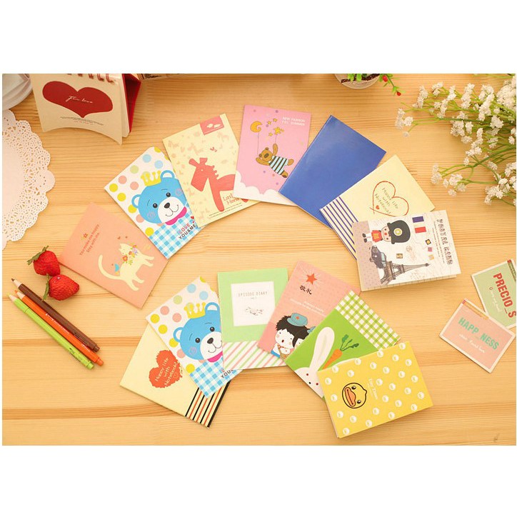 sổ tay mini cute hoạt hình dễ thương có dòng kẻ