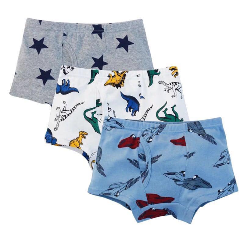 Set 3 Quần Sịp Đùi Cotton 13-30kg Bé Trai Co Dãn Thoáng Mát