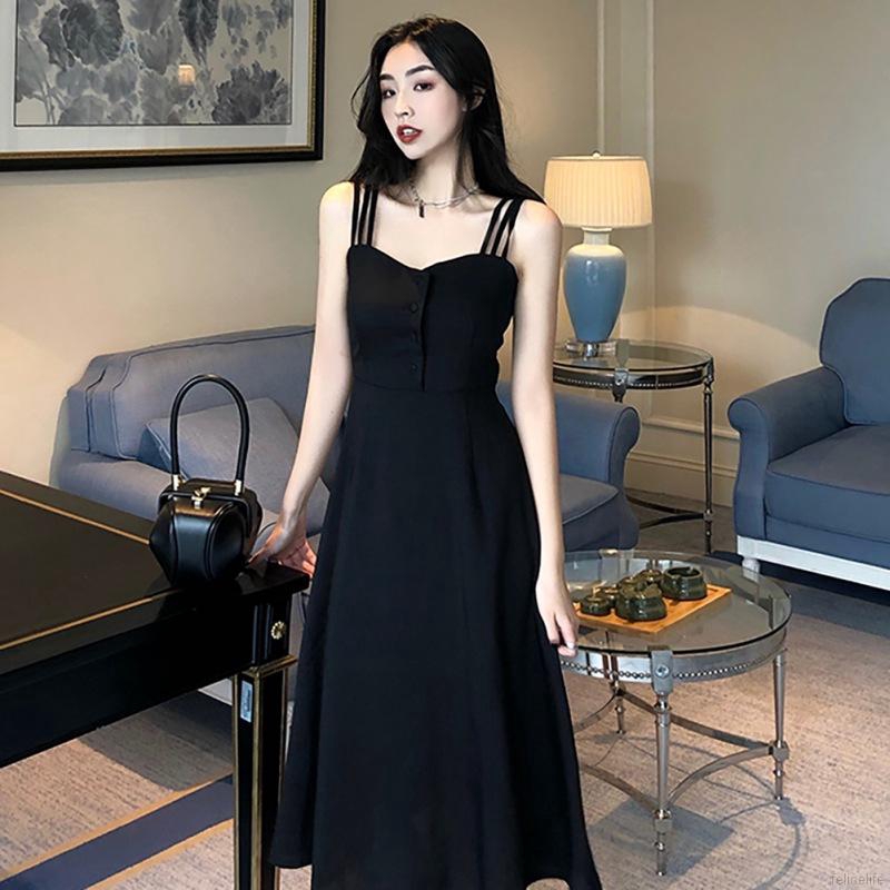 Đầm Nữ Trễ Vai Màu Trơn Thời Trang