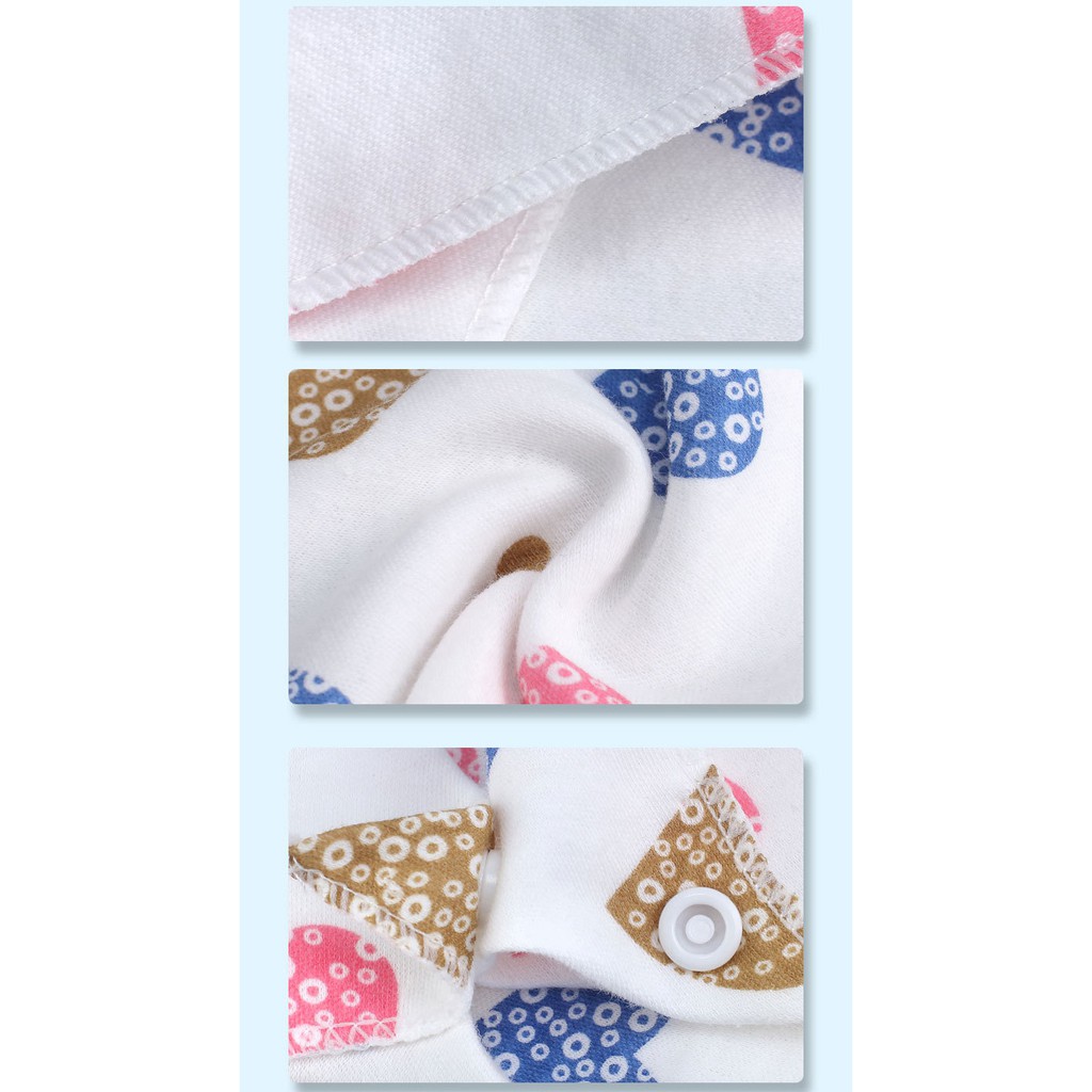 Yếm Ăn Cotton Hình Tam Giác Màu Ngẫu Nhiên Cho Bé