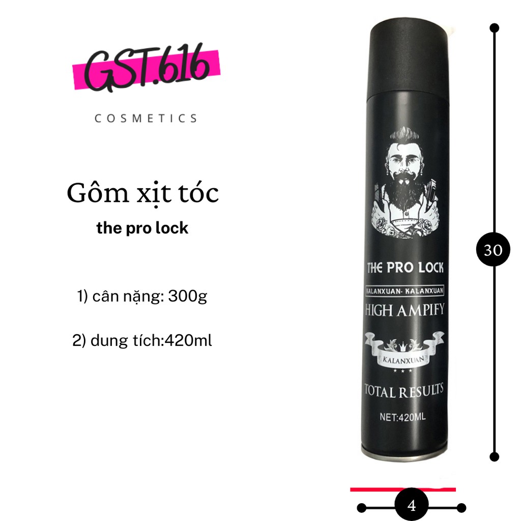 Gôm xịt tóc nam giữ nếp siêu cứng giá rẻ THE PRO LOCK 420ml dành cho cả nam và nữ