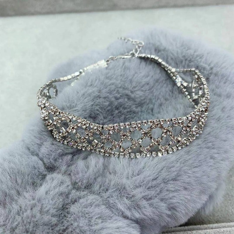Vòng cổ Đính Đá Lấp Lánh Phong Cách Âu Mỹ Sang Trọng