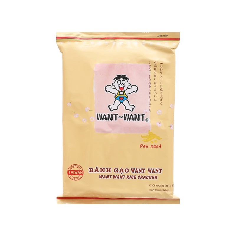 Bánh gạo Want Want Đậu Nành 88g- date 31/8/2021