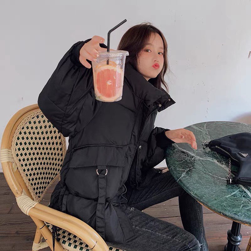 (Free ship) FREE SHIP MAX ÁO PHAO BÉO NỮ CHẦN BÔNG BA LỚP CÓ NÓN LÔNG THÁO RỜI CỰC ẤM SIÊU SANG CHẢNH PHONG CÁCH HÀN QUỐ