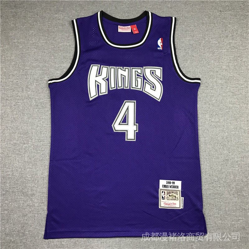Mitchell&Ness NBA Kings Men's Jersey Kings Williams Webber Swingman Embroidered Retro Jersey Sports Fitness Vest YI4f