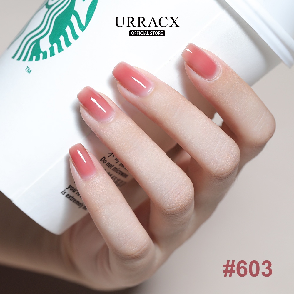 URRACX Sơn móng tay thạch bóng trong suốt sơn móng tay 8ml