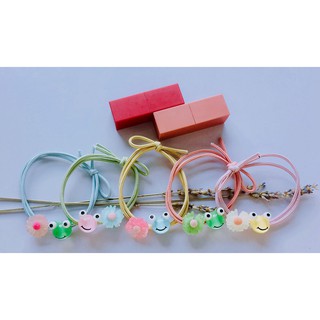 Set 2 cái Thun cột tóc co giãn hình chú ếch dễ thương dành cho nữ [Ảnh Thật Shop chụp]
