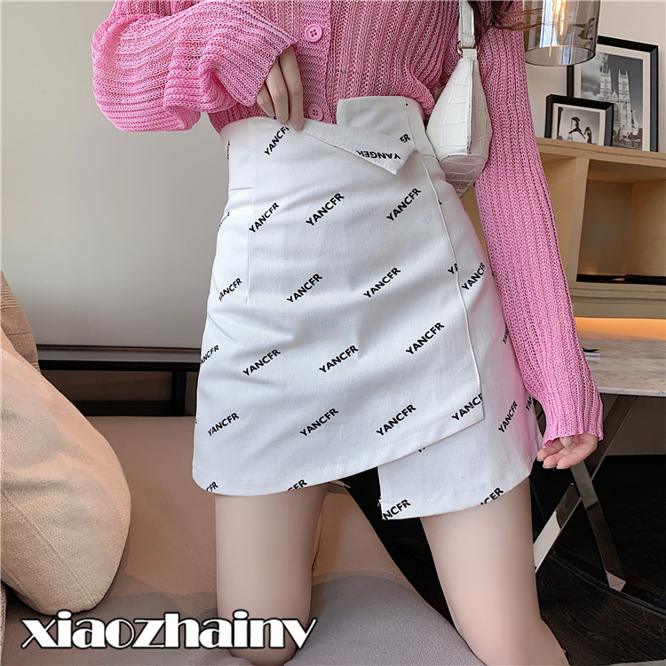 Chân Váy XIAOZHAINV Lưng Cao Lệch Tà Phong Cách Hàn Quốc 2 Màu Lựa Chọn | BigBuy360 - bigbuy360.vn