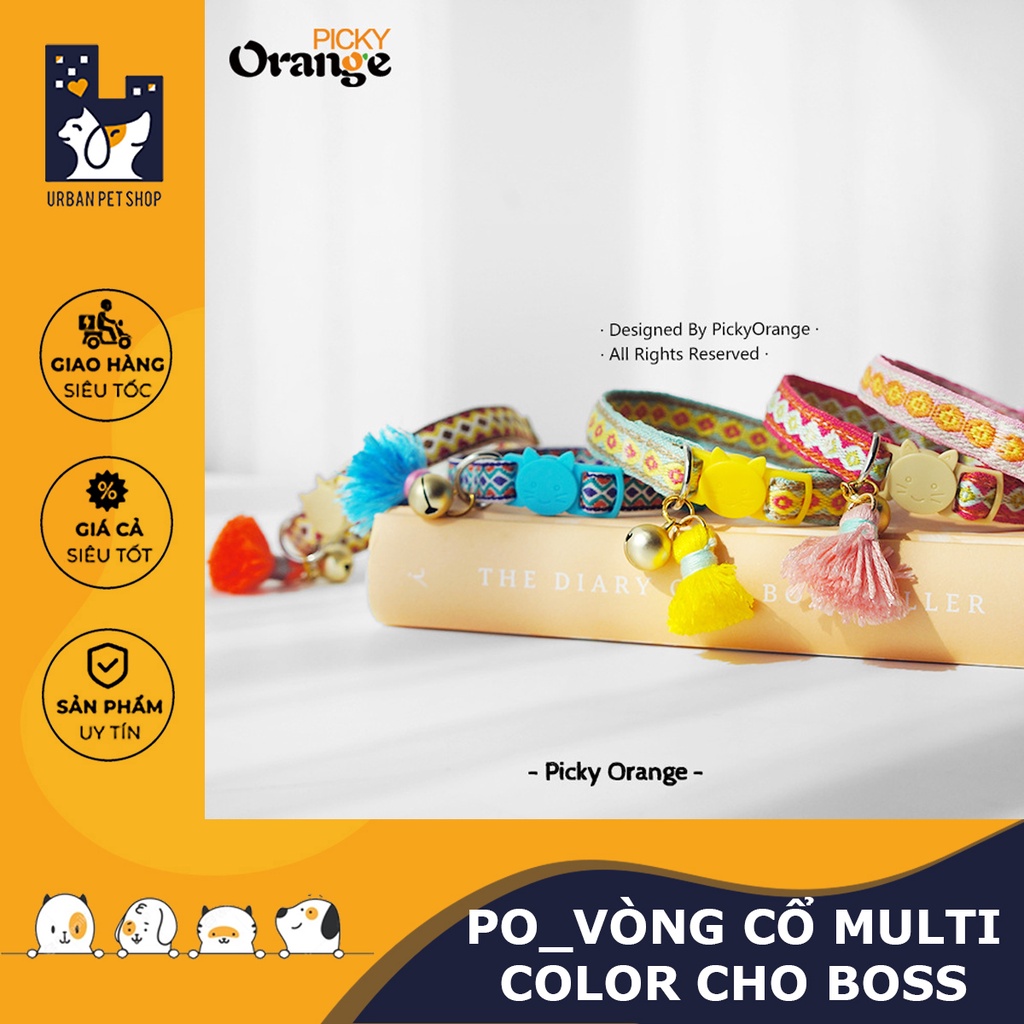 𝗨𝗥𝗕𝗔𝗡_𝗣𝗜𝗖𝗞𝗬 𝗢𝗥𝗔𝗡𝗚𝗘_Vòng cổ Multi-color cho thú cưng