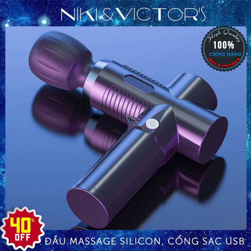 Súng Massage Fascial Gun Mini Cầm Tay 1 Đầu Silicon Giảm Căng Cơ Trị Nhức Mỏi