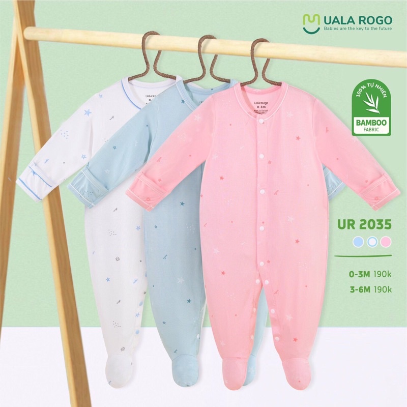 Uala rogo - Body cài thẳng liền chân lộn tay Bambo sao UR2035