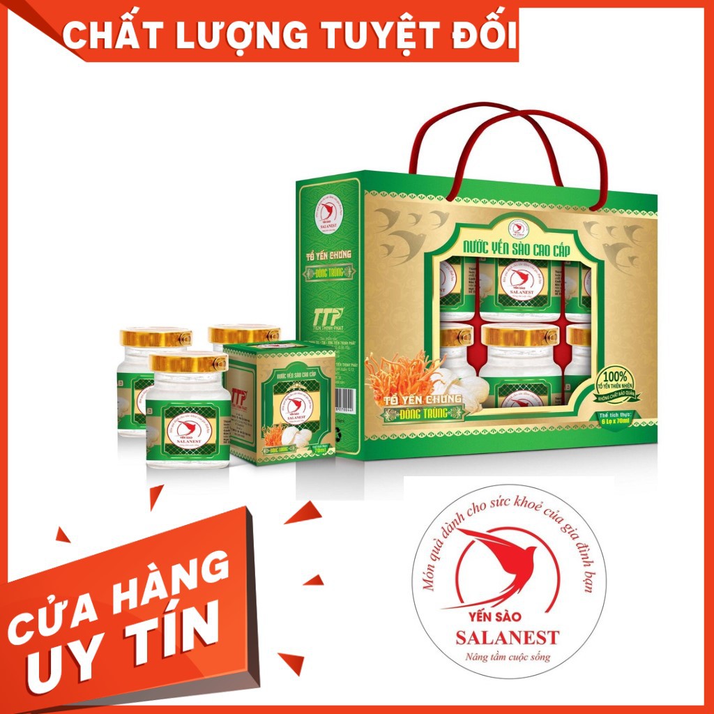 [Mã GROSALE2703 giảm 8% đơn 250K] Nước Yến Sào Salanest Chưng Đông Trùng Hạ Thảo 20% yến tươi - Hộp tiết kiệm