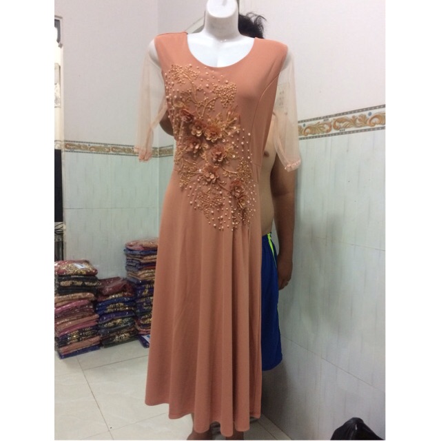 Đầm dạ hội trung niên ngắn M13
