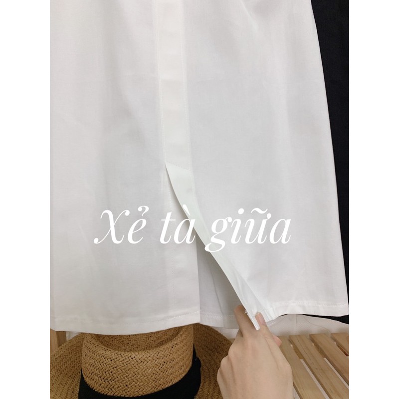 Chân váy kaki cạp chun sau dáng dài qua gối (hình shop tự chụp) | BigBuy360 - bigbuy360.vn