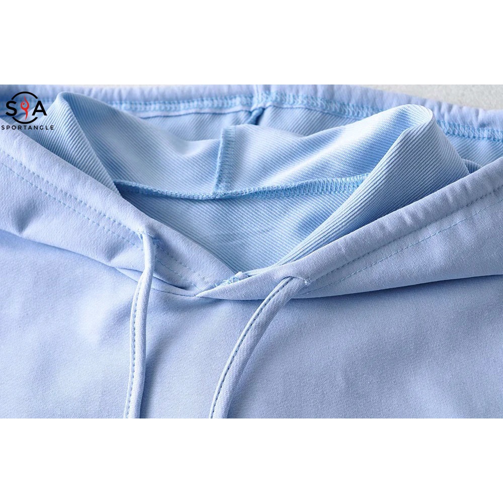 Áo thun có nón trùm đầu phối dây rút dáng rộng thời trang cho nữ