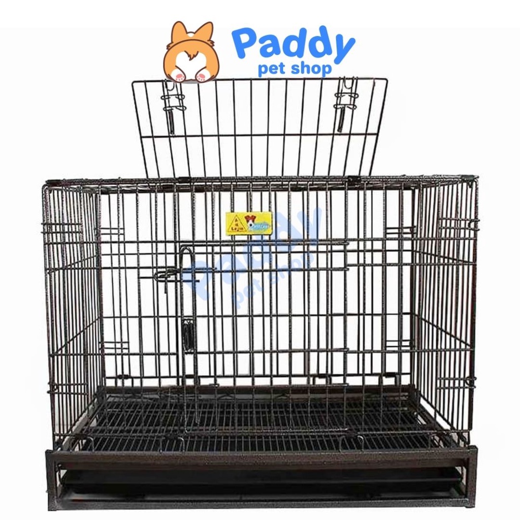Chuồng Chó Mèo Sơn Tĩnh Điện Chống Rỉ Sét Kèm Khay Lót (Chỉ có màu đen)