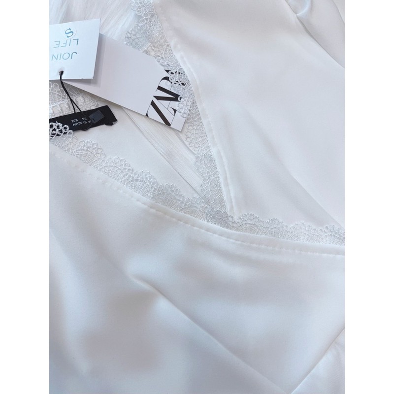 BÁN SỈ VÁY TRẮNG CỔ V PHỐI REN CHO NỮ | BigBuy360 - bigbuy360.vn